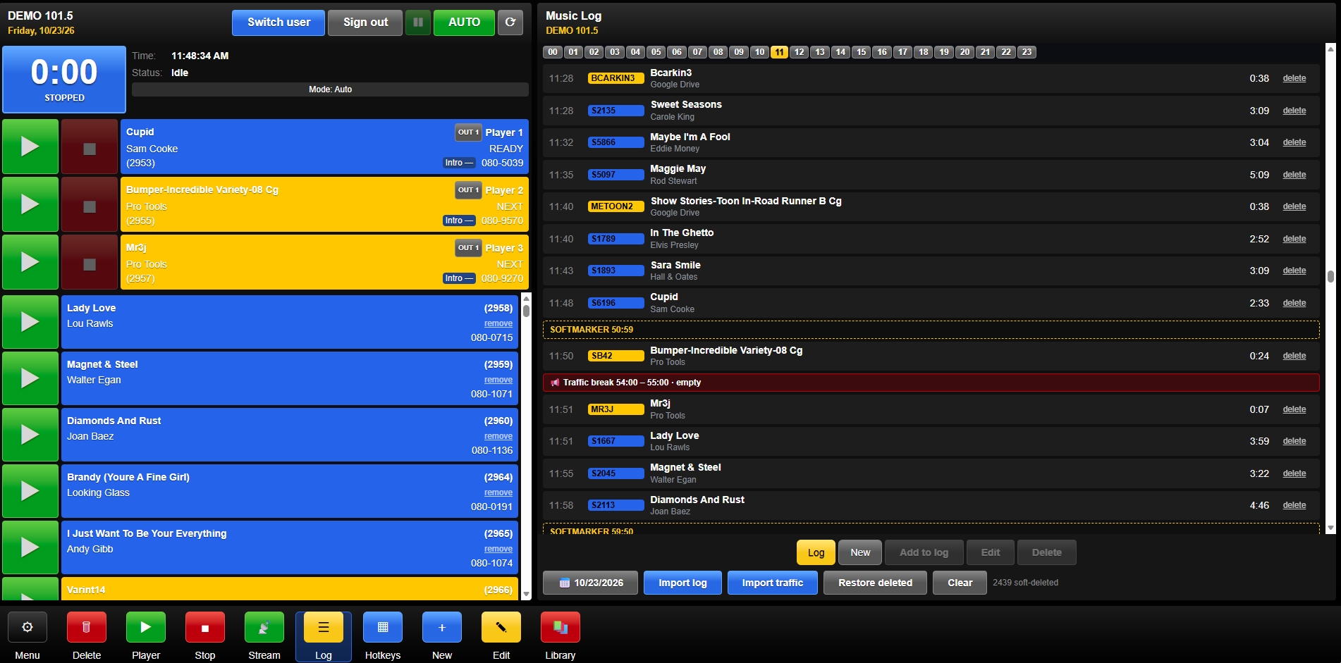 RadioMate Automation screen